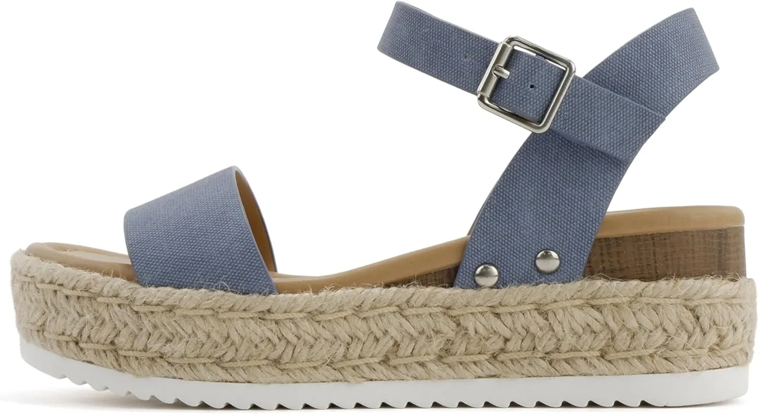 Soda CLIP ~ Women Open Toe Ankle Strap Platform Espadrille Sandal