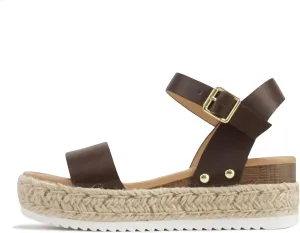 Soda CLIP ~ Women Open Toe Ankle Strap Platform Espadrille Sandal