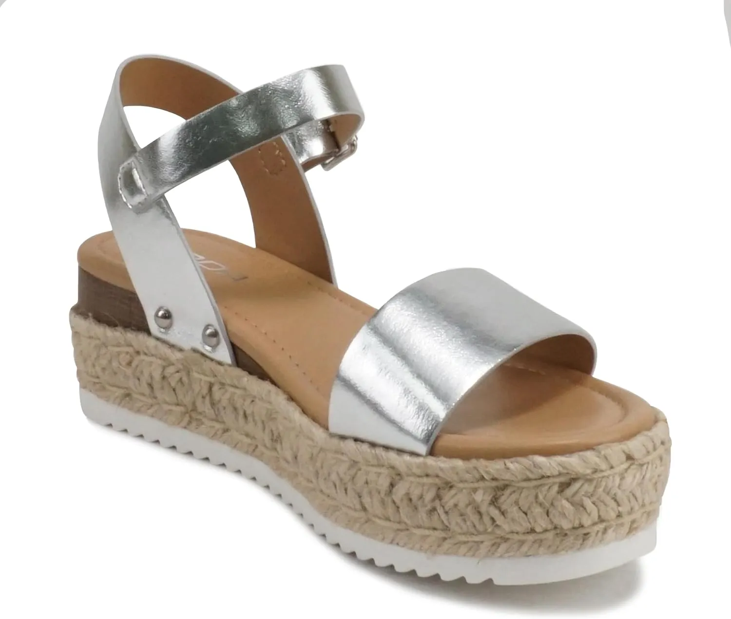Soda CLIP ~ Women Open Toe Ankle Strap Platform Espadrille Sandal