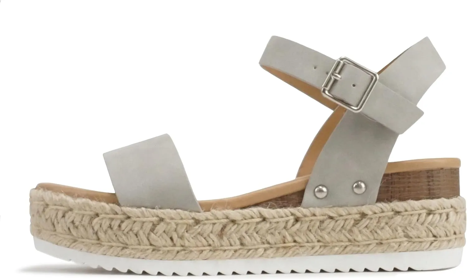 Soda CLIP ~ Women Open Toe Ankle Strap Platform Espadrille Sandal