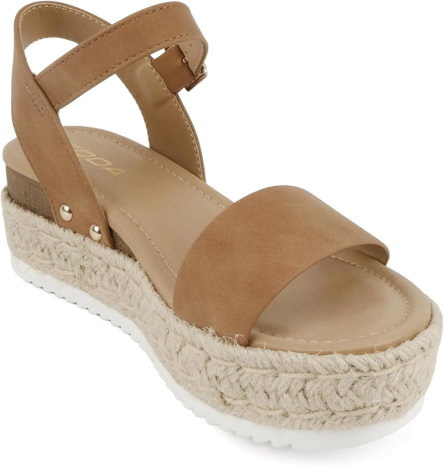 Soda CLIP ~ Women Open Toe Ankle Strap Platform Espadrille Sandal