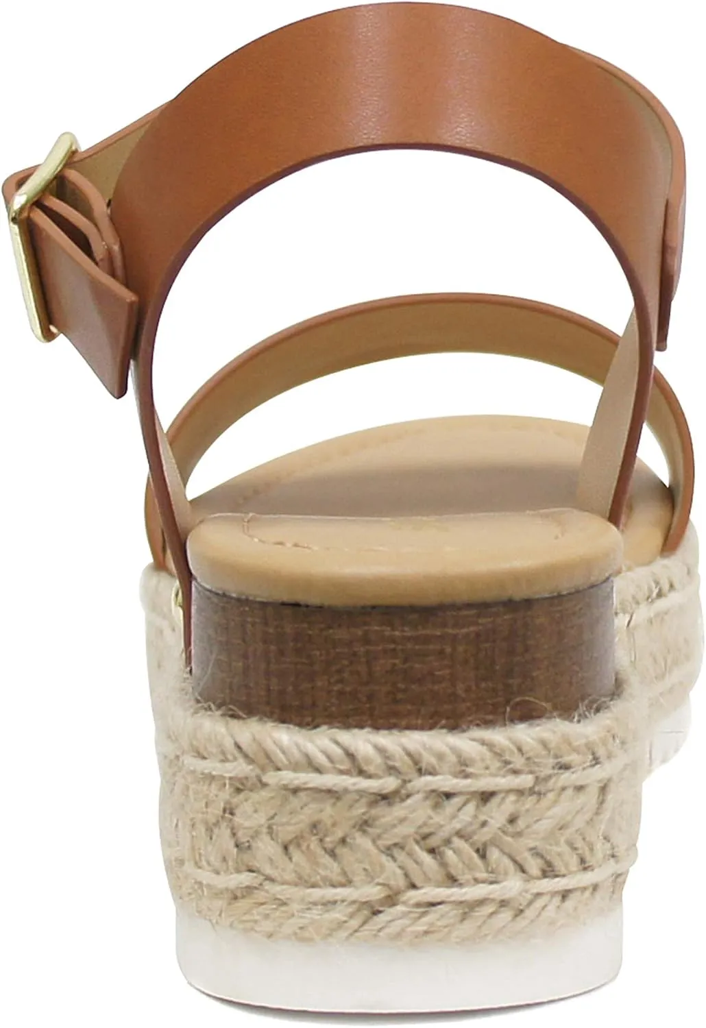 Soda CLIP ~ Women Open Toe Ankle Strap Platform Espadrille Sandal