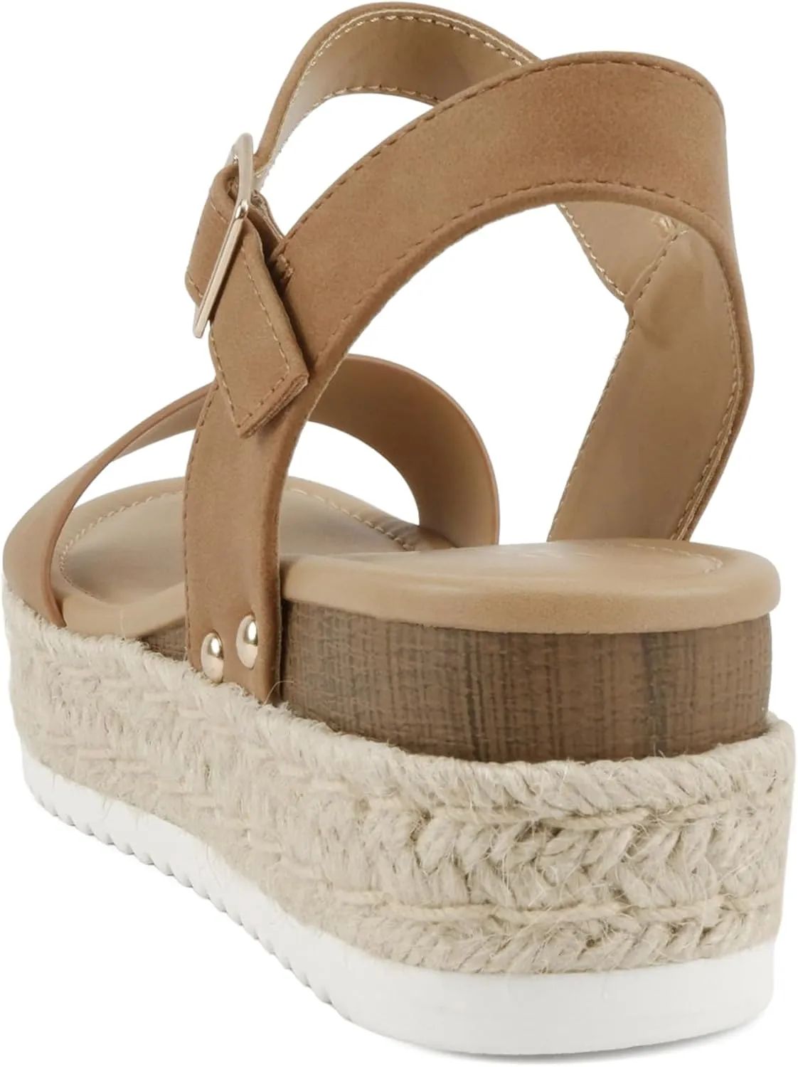 Soda CLIP ~ Women Open Toe Ankle Strap Platform Espadrille Sandal