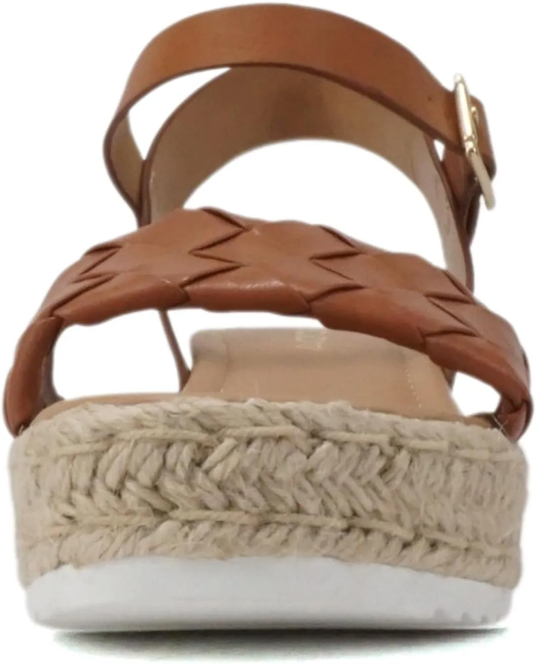 Soda CLIP ~ Women Open Toe Ankle Strap Platform Espadrille Sandal