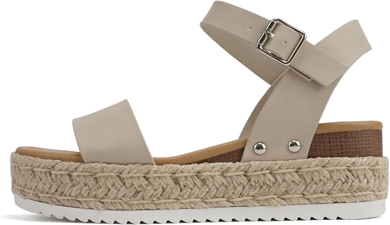 Soda CLIP ~ Women Open Toe Ankle Strap Platform Espadrille Sandal