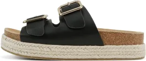 Soda “Marfa” ~ Women Open Toe Espadrille Flatform Sandals with Double Buckle Strap
