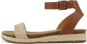 Soda Tacoma ~ Open Toe Single Bands Espadrille Jute Flat Casual Fashion Sandals with Buckle Ankle Strap