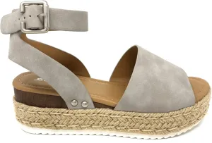 Soda Topic Topshoe Avenue Women's Open Toe Ankle Strap Espadrille Sandal (6.5 M US, DV-Grey)
