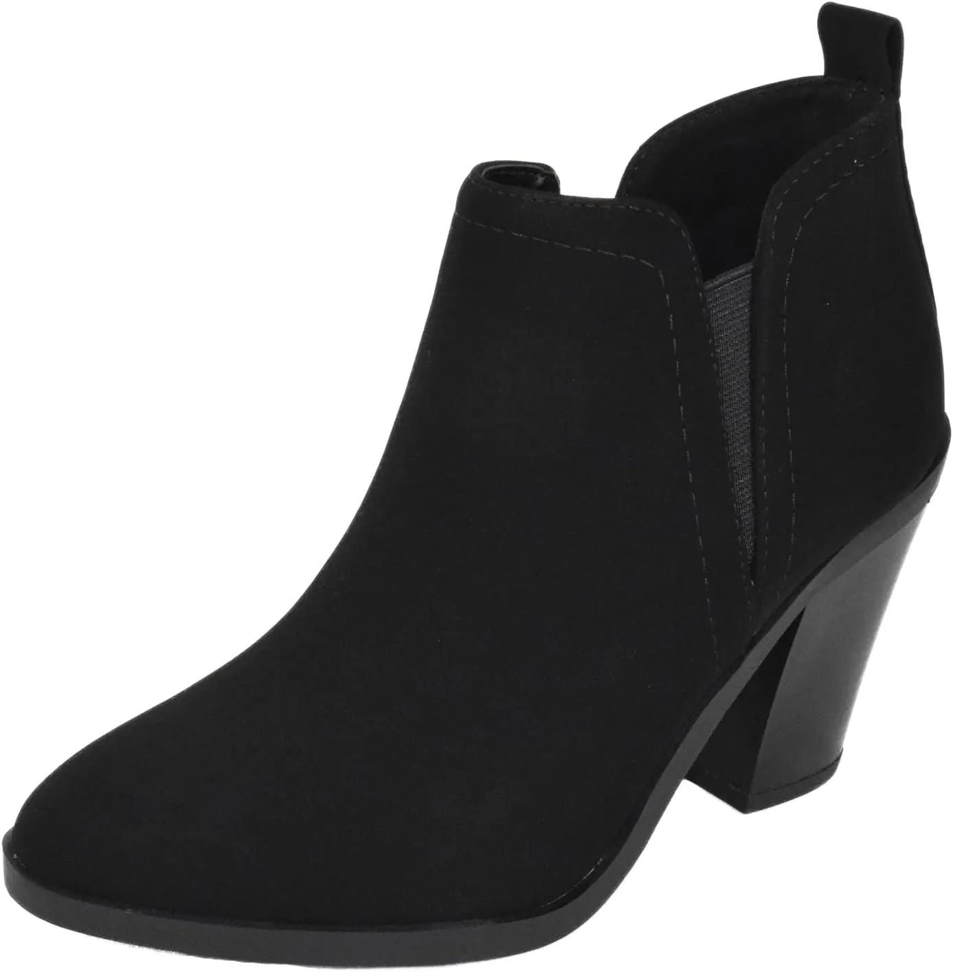 Soda Women Ankle Boots Slip On Booties V Cut Shaft Pointed Toe Sense-S
