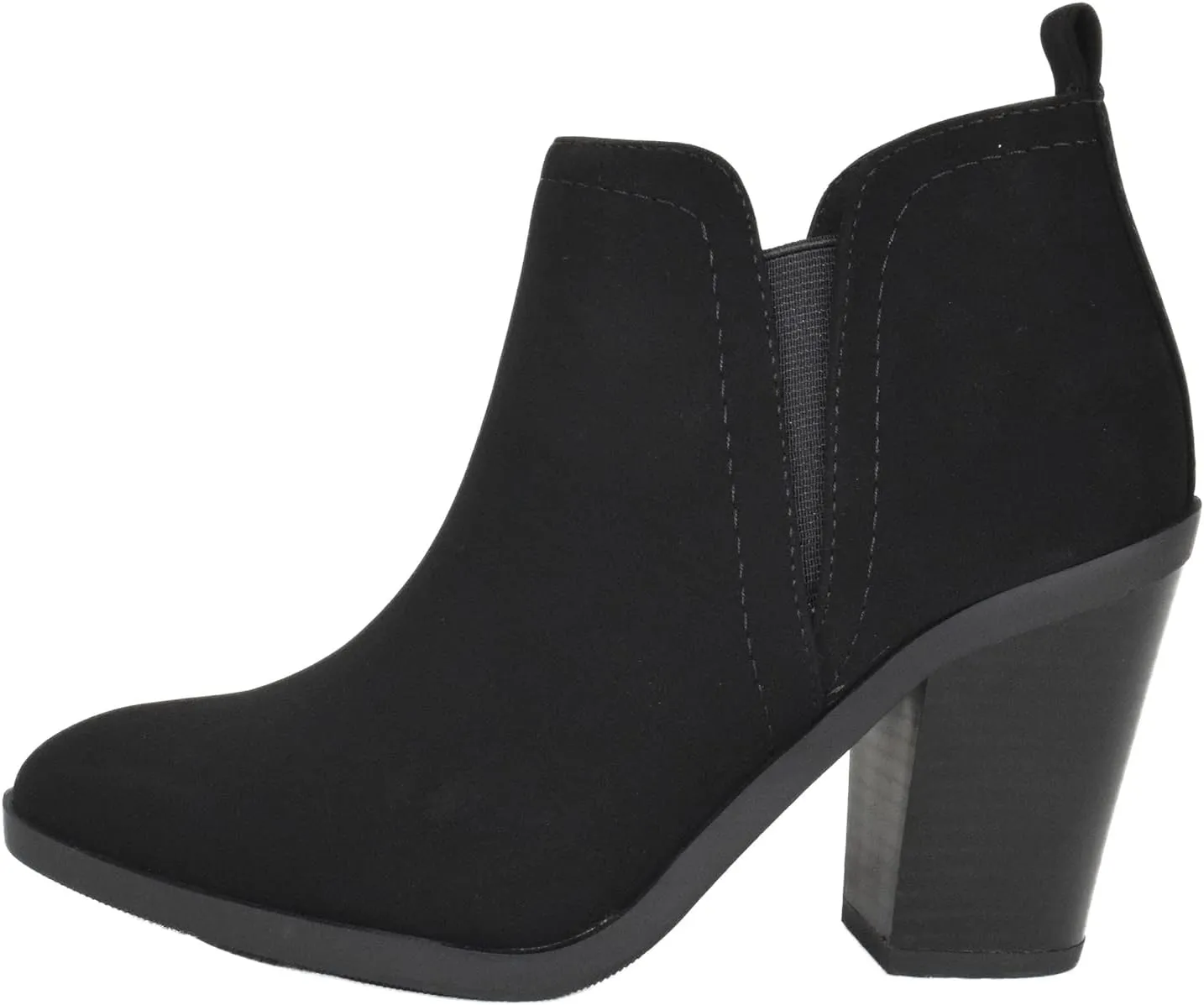 Soda Women Ankle Boots Slip On Booties V Cut Shaft Pointed Toe Sense-S