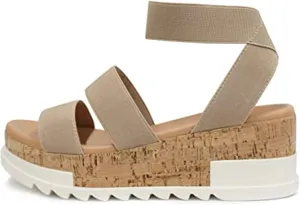 SODA Women's Open Toe Ankle Strap Espadrille Sandal