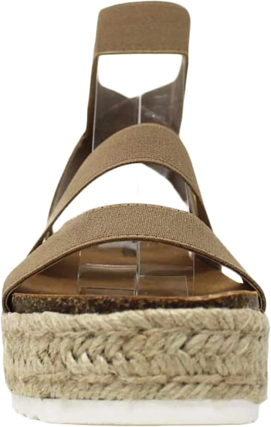 SODA Women's Open Toe Ankle Strap Espadrille Sandal