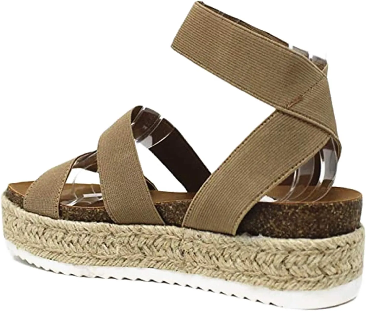 SODA Women's Open Toe Ankle Strap Espadrille Sandal