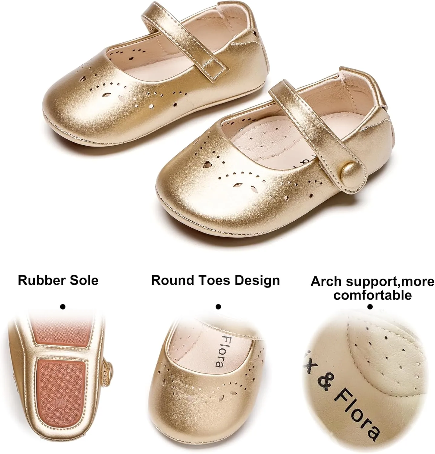 Soft Sole Baby Dress Shoes - Infant Baby Walking Shoes Moccasinss Rubber Sole Crib Shoes.