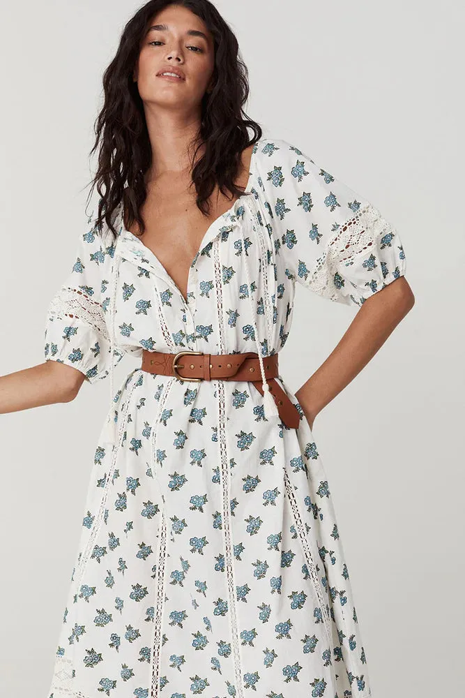 SPELL - Fable Block Printed Midi Dress - Wild Poppy