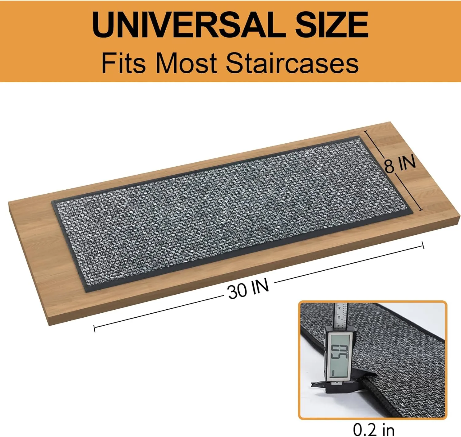 Stair Treads Carpet 4 pcs for Wooden Steps with Non Slip Rubber Backing, 100% Polyester Soft Stairs Resistant Indoor Skid Runner Safety Rugs for Kids Elders and Pets 30" * 8" (Dark Gray)