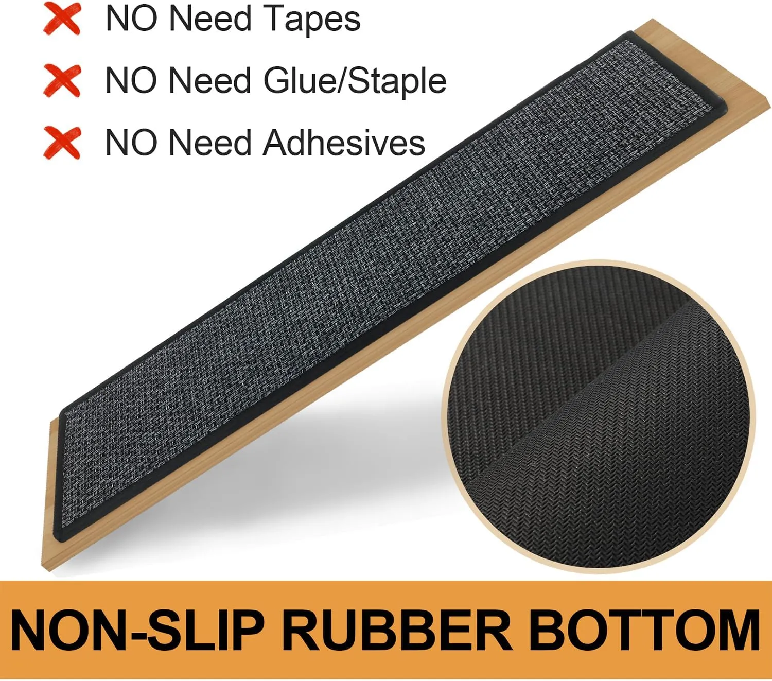 Stair Treads Carpet 4 pcs for Wooden Steps with Non Slip Rubber Backing, 100% Polyester Soft Stairs Resistant Indoor Skid Runner Safety Rugs for Kids Elders and Pets 30" * 8" (Dark Gray)