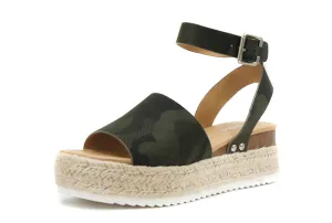 Streamlined Guaranteed security Camo Espadrilles Wedge Strap Flatform Sandals Topic Ankle Studded Soda