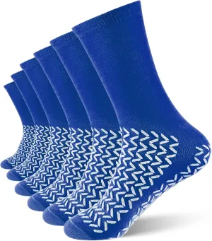 Taiyin 6 Pair Double Sided Tread Non Slip Socks Hospital Socks Slip Stopping Safety Fall Prevention for Bariatric