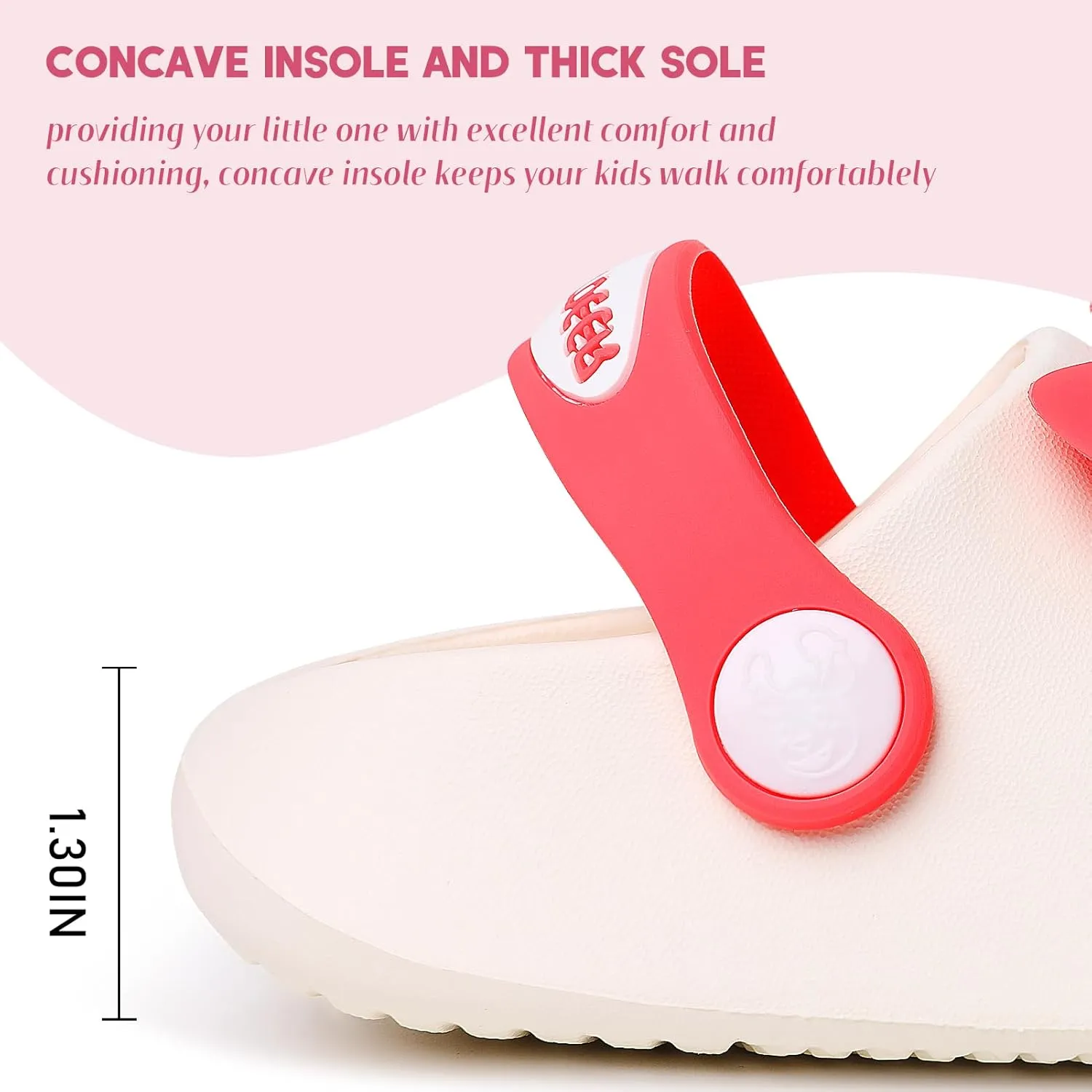 techcity Toddler Little Kids Slide Sandals Cute Summer Shower Beach Pool Slippers Thick Sole Slip On Sandals Water Shoes with Backstrap Boys Girls Clogs