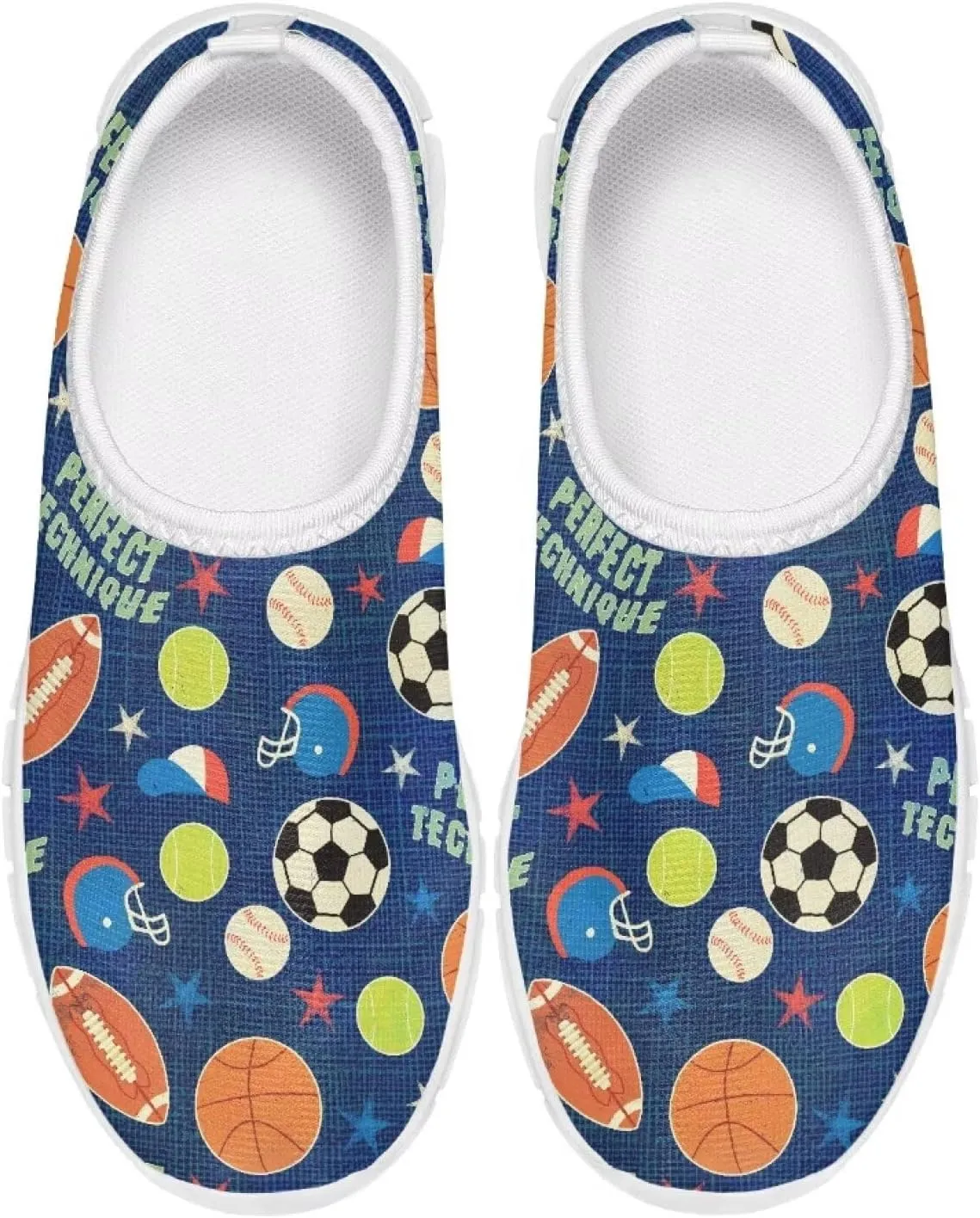 TODIYADDU Kids Running Shoes Slip On Tennis Shoes Boys Girls Lightweight Mesh Trendy Sports Sneakers, White