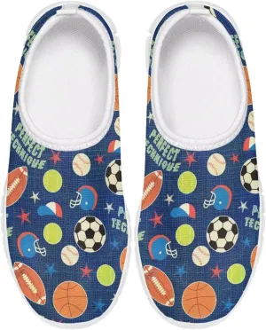 TODIYADDU Kids Running Shoes Slip On Tennis Shoes Boys Girls Lightweight Mesh Trendy Sports Sneakers, White