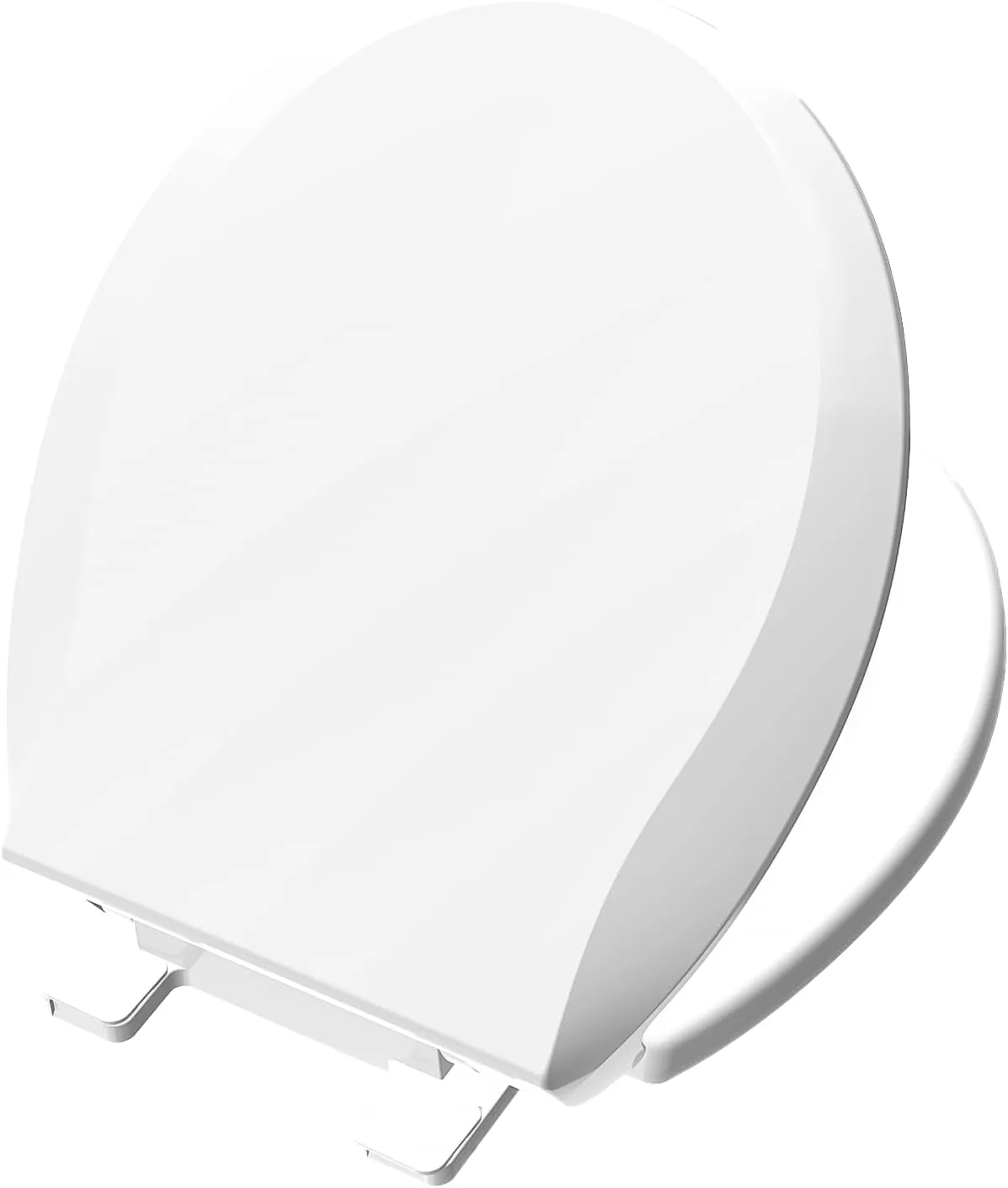 Toilet Seat Round Soft Close16.5'', Toilet Lid Slow Close Quiet No Slam, Easy Installation & Release，Safe PP Material Easy Clean, Comfortable Ergonomic Design, 2 Years Support, White Plastic