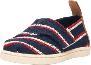 TOMS - Tiny Alpargata Espadrille, Color NVY Woven Stripes, Size: 7 M US Toddler