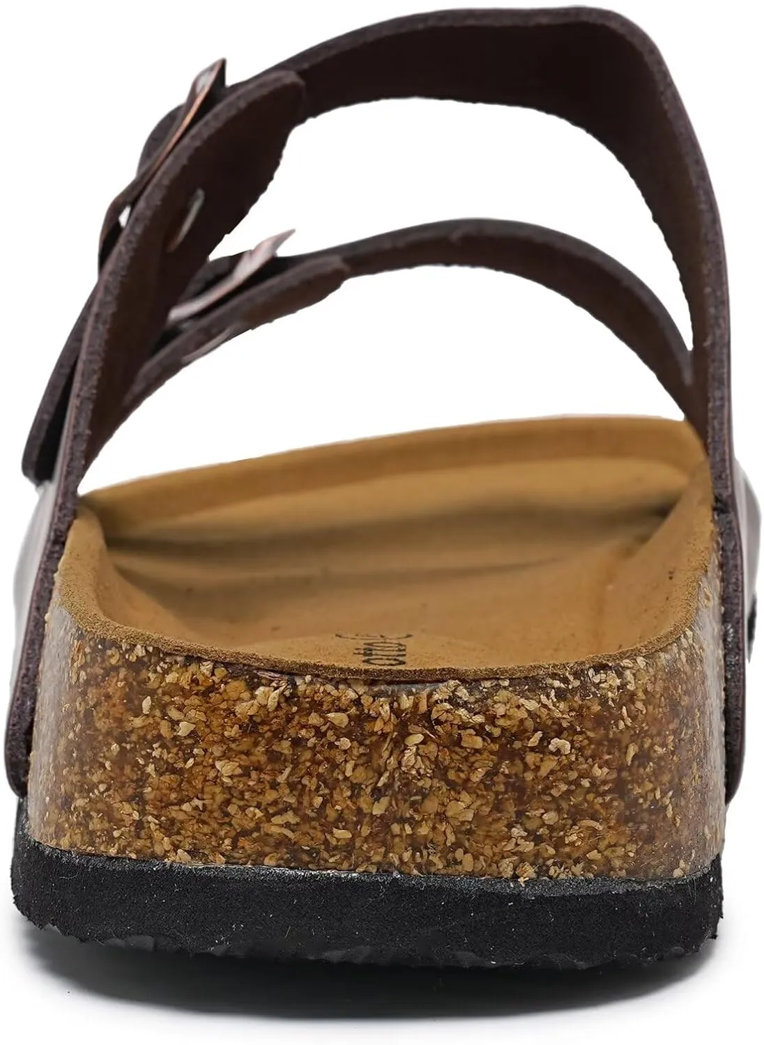 Torotto Genuine Leather Mens Slides with Cork Footbed Open Toe Adjustable Webbing Flat Sandals for Walking | Beach | Indoor