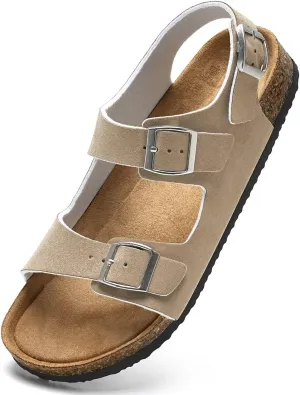 Torotto Womens Sandals with Cork Footbed Open Toe Adjustable Webbing Athletic Slides Sandals for Walking | Beach | Indoor Outdoor