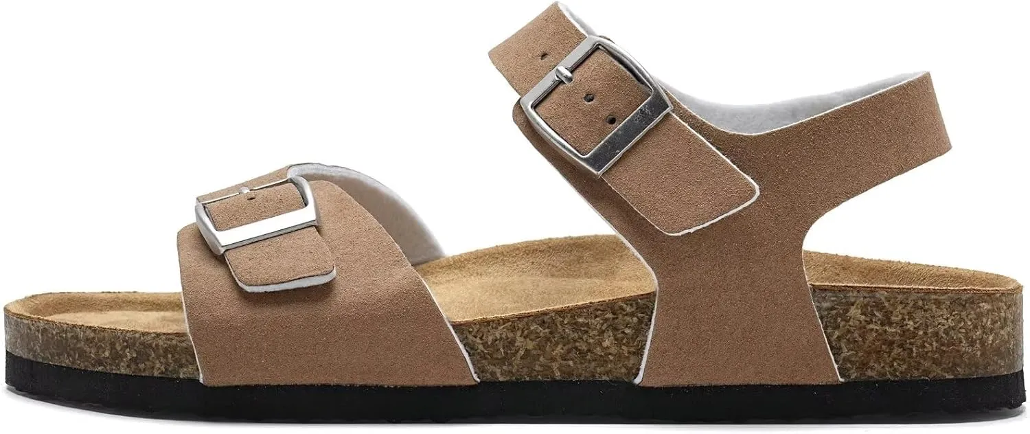 Torotto Womens Sandals with Cork Footbed Open Toe Adjustable Webbing Athletic Slides Sandals for Walking | Beach | Indoor Outdoor