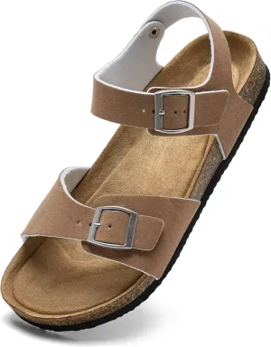 Torotto Womens Sandals with Cork Footbed Open Toe Adjustable Webbing Athletic Slides Sandals for Walking | Beach | Indoor Outdoor