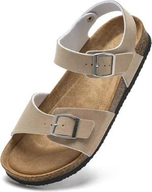 Torotto Womens Sandals with Cork Footbed Open Toe Adjustable Webbing Athletic Slides Sandals for Walking | Beach | Indoor Outdoor