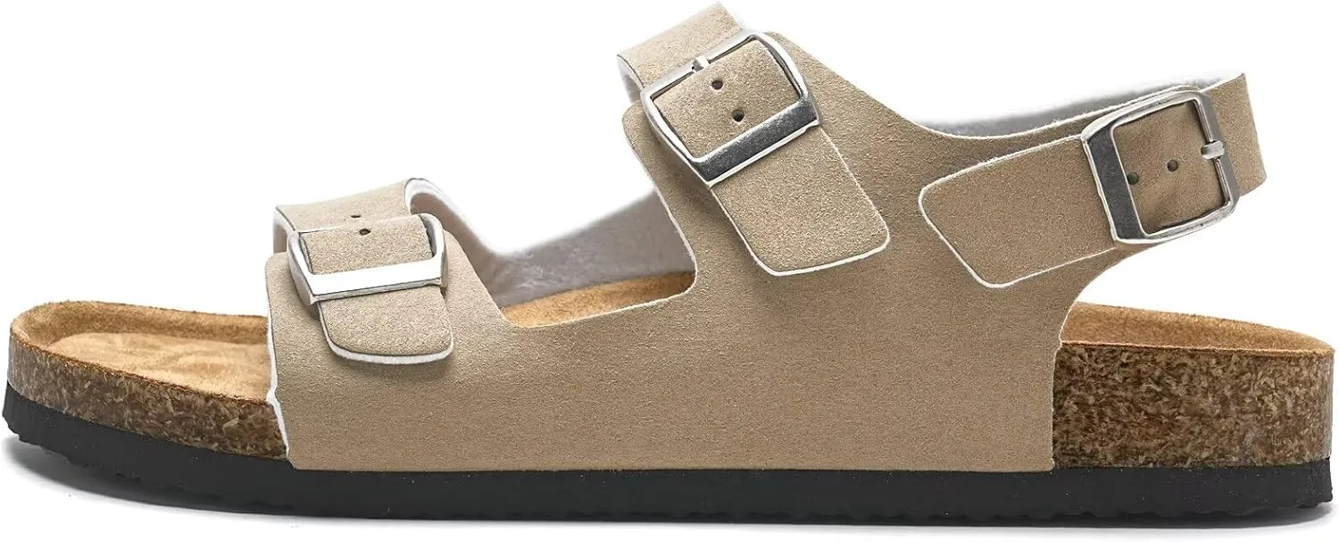 Torotto Womens Sandals with Cork Footbed Open Toe Adjustable Webbing Athletic Slides Sandals for Walking | Beach | Indoor Outdoor