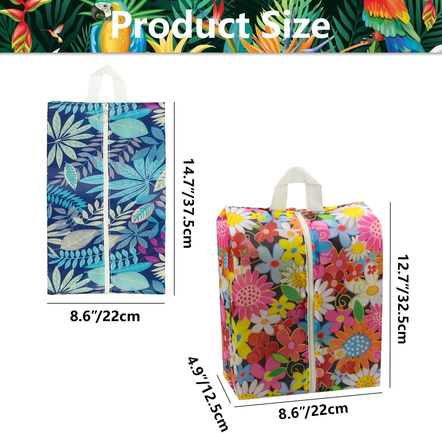 Travel Shoe Bags Waterproof Portable Shoe Storage Pouch with Handle for Men & Women