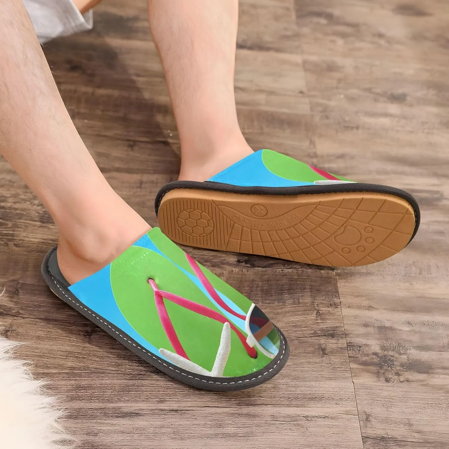 Unisex Fuzzy Foam Slippers Non-Skid Slip-on Soft Warm Sole Fleece Shoes 4-11