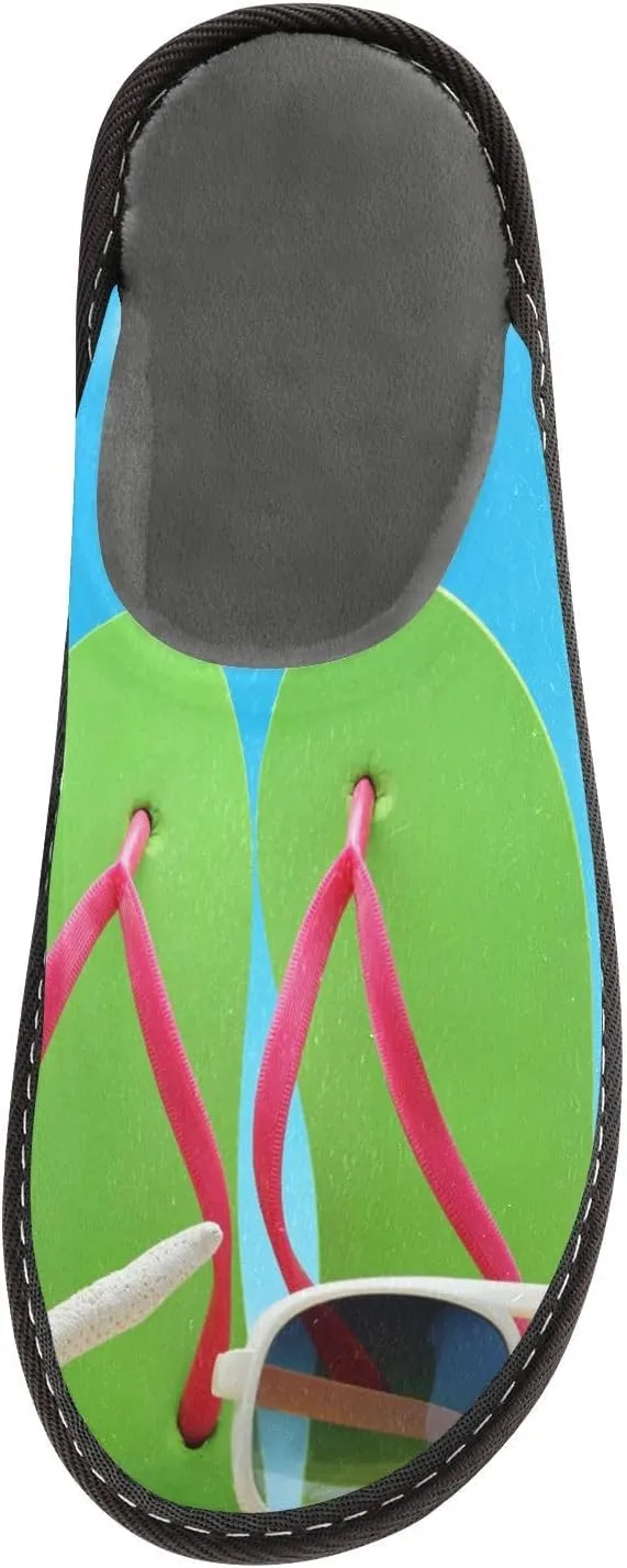 Unisex Fuzzy Foam Slippers Non-Skid Slip-on Soft Warm Sole Fleece Shoes 4-11