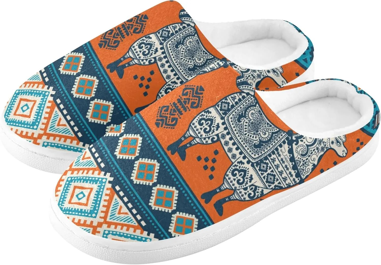 Unisex Memory Foam House Slippers Non-Skid Soft Warm Sole Coral Fleece Slip-on Closed Toe Hand Free Shoes for Bedroom Travel 6-17