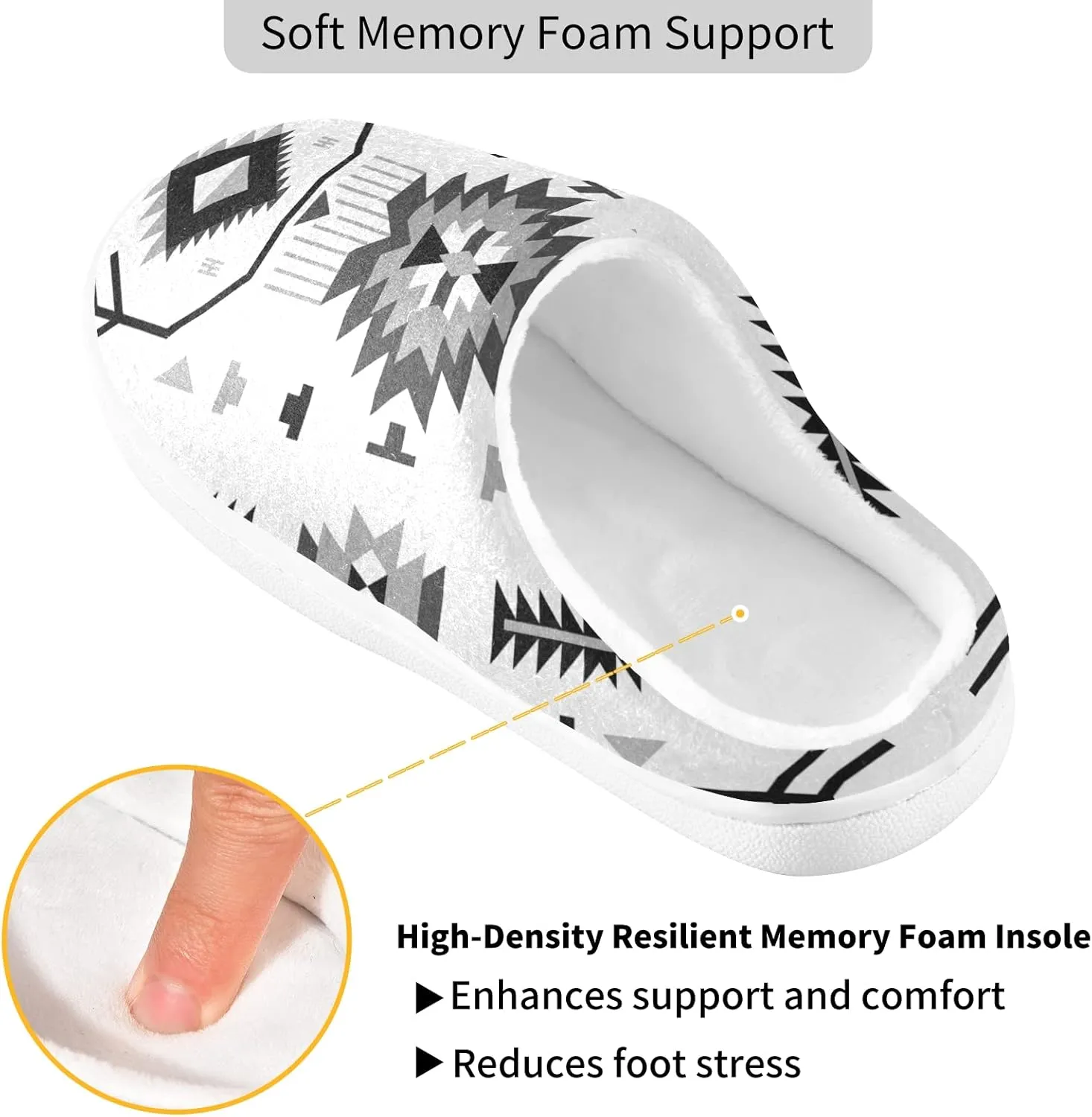 Unisex Memory Foam House Slippers Non-Skid Soft Warm Sole Coral Fleece Slip-on Closed Toe Hand Free Shoes for Bedroom Travel 6-17