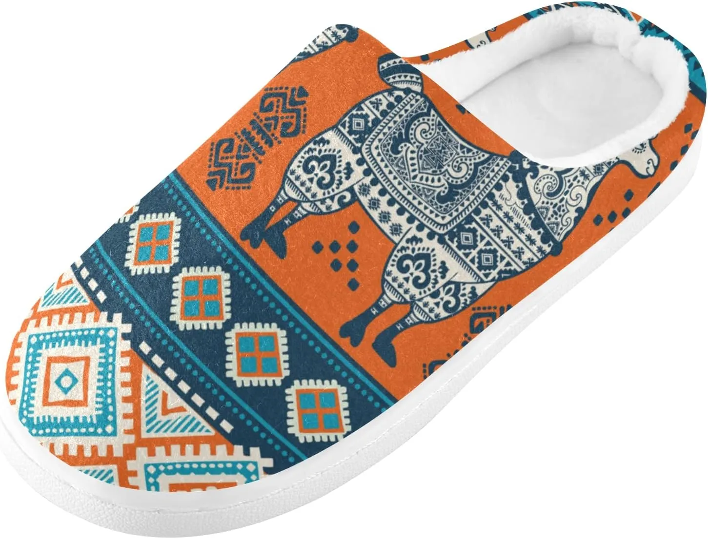 Unisex Memory Foam House Slippers Non-Skid Soft Warm Sole Coral Fleece Slip-on Closed Toe Hand Free Shoes for Bedroom Travel 6-17