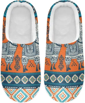 Unisex Memory Foam House Slippers Non-Skid Soft Warm Sole Coral Fleece Slip-on Closed Toe Hand Free Shoes for Bedroom Travel 6-17