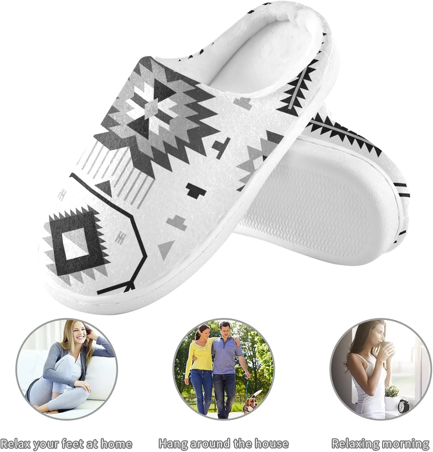 Unisex Memory Foam House Slippers Non-Skid Soft Warm Sole Coral Fleece Slip-on Closed Toe Hand Free Shoes for Bedroom Travel 6-17