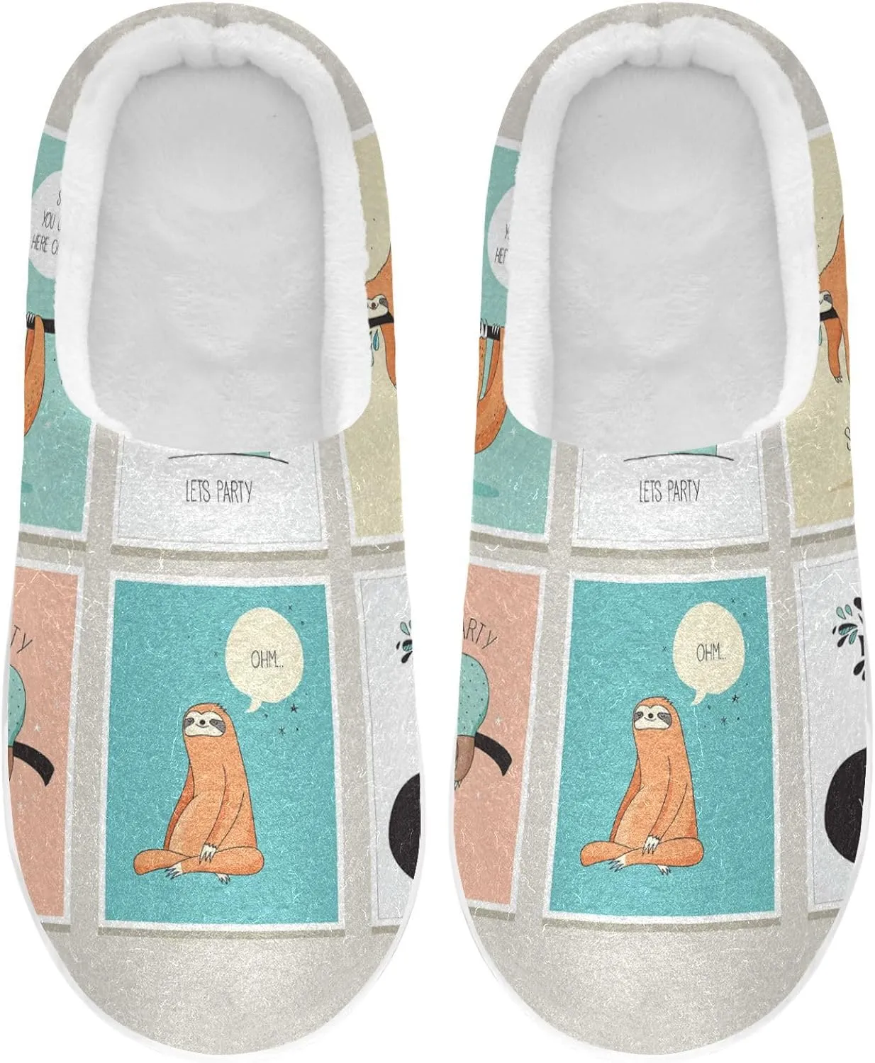 Unisex Memory Foam Slippers Non-Skid Slip-on Soft Warm Sole Fleece Shoes 6-17