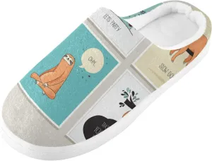 Unisex Memory Foam Slippers Non-Skid Slip-on Soft Warm Sole Fleece Shoes 6-17