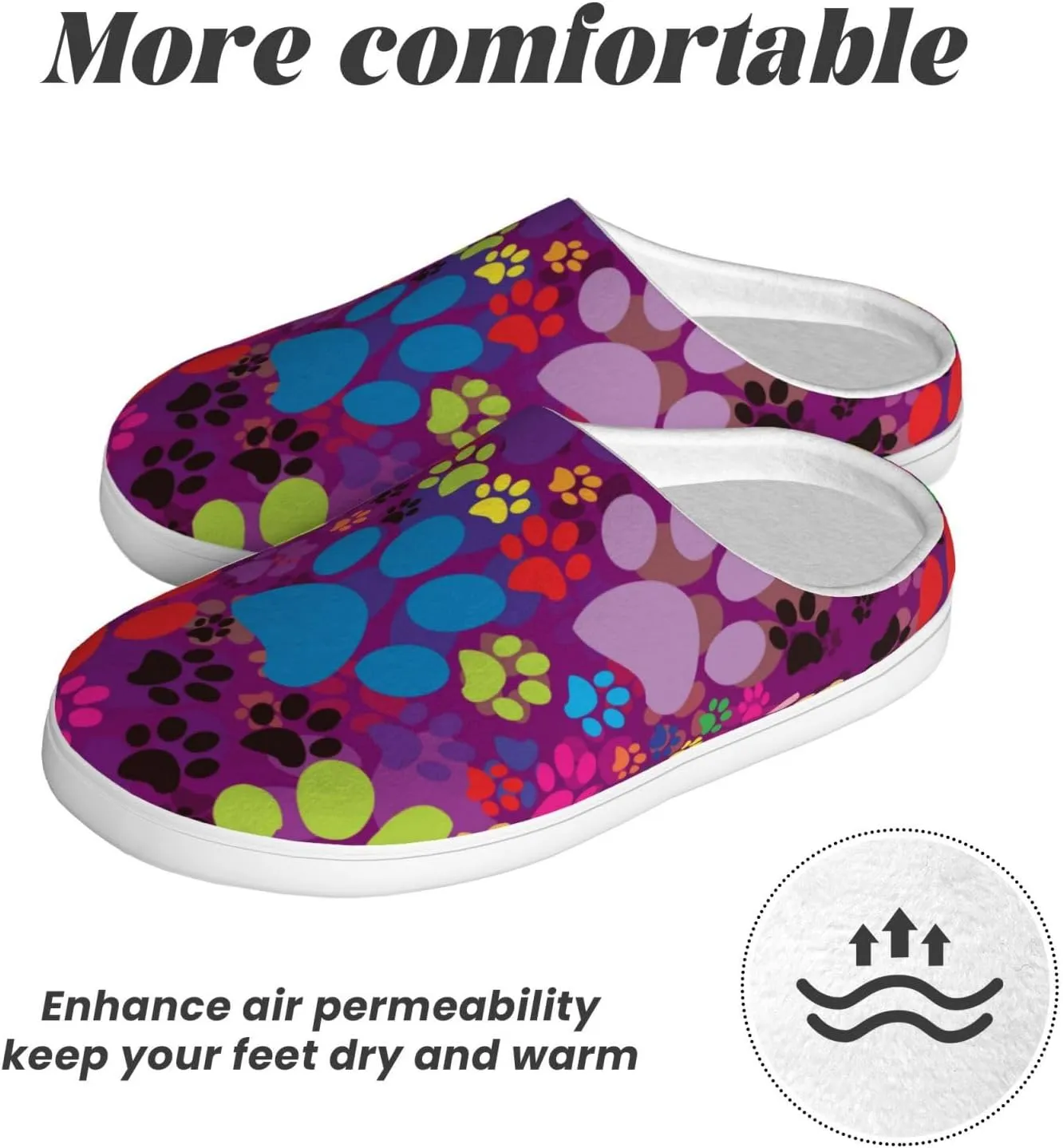 Unisex Warm Slippers Non-Slip Winter Fluffy Slippers Slip-On Plush Slippers Bedroom Slippers House Shoes For Men Women
