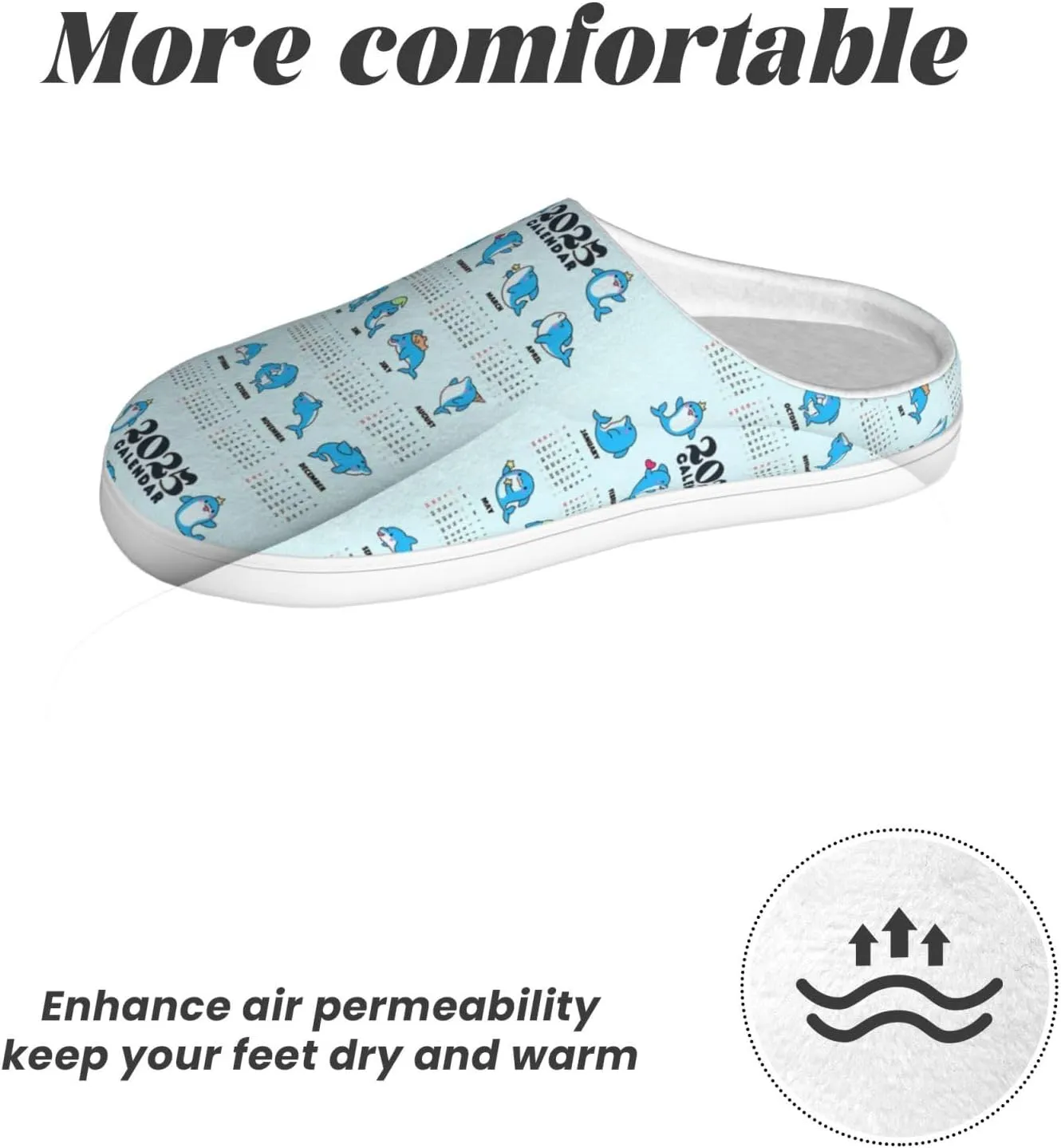 Unisex Warm Slippers Non-Slip Winter Fluffy Slippers Slip-On Plush Slippers Bedroom Slippers House Shoes For Men Women