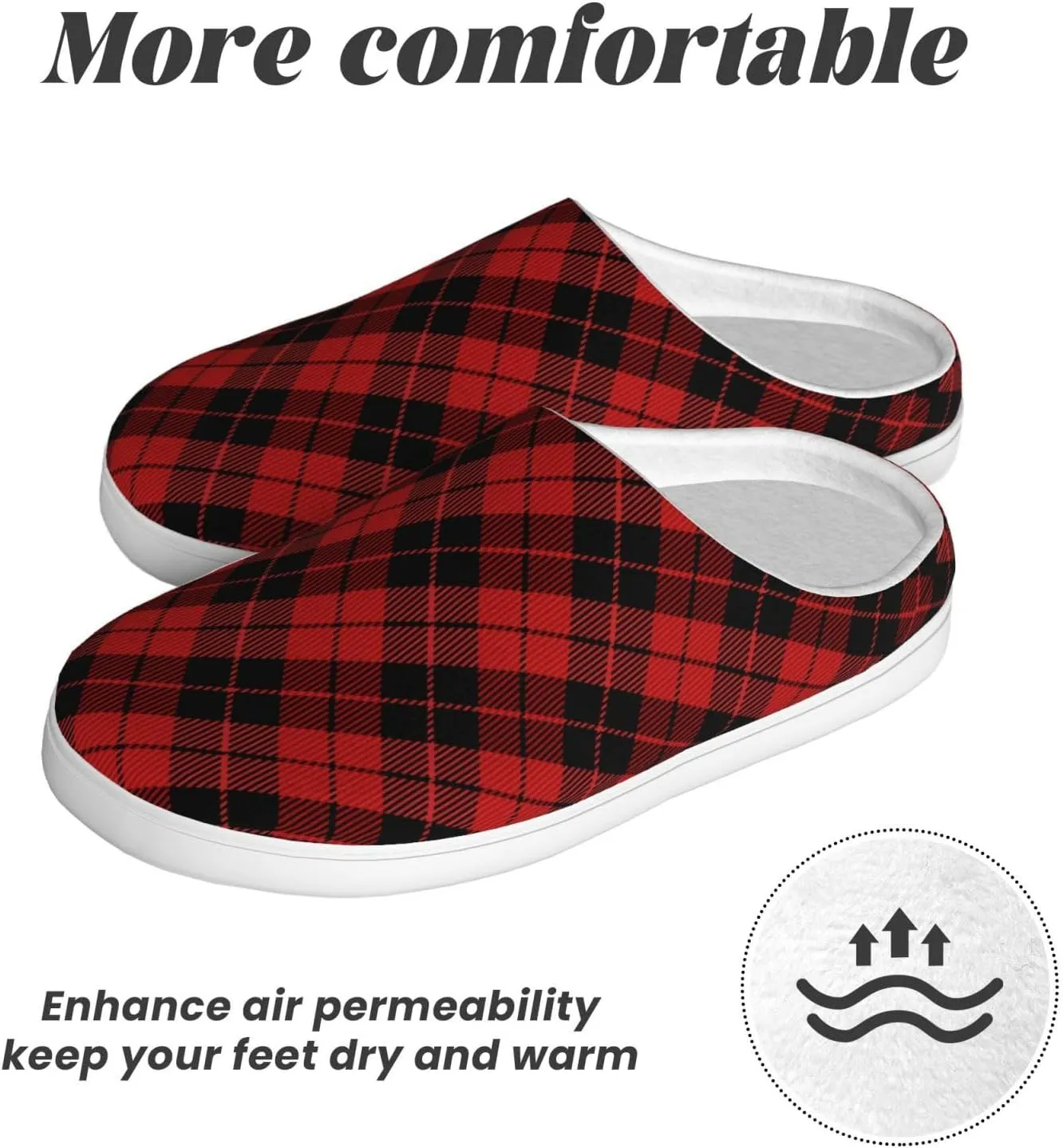 Unisex Warm Slippers Non-Slip Winter Fluffy Slippers Slip-On Plush Slippers Bedroom Slippers House Shoes For Men Women
