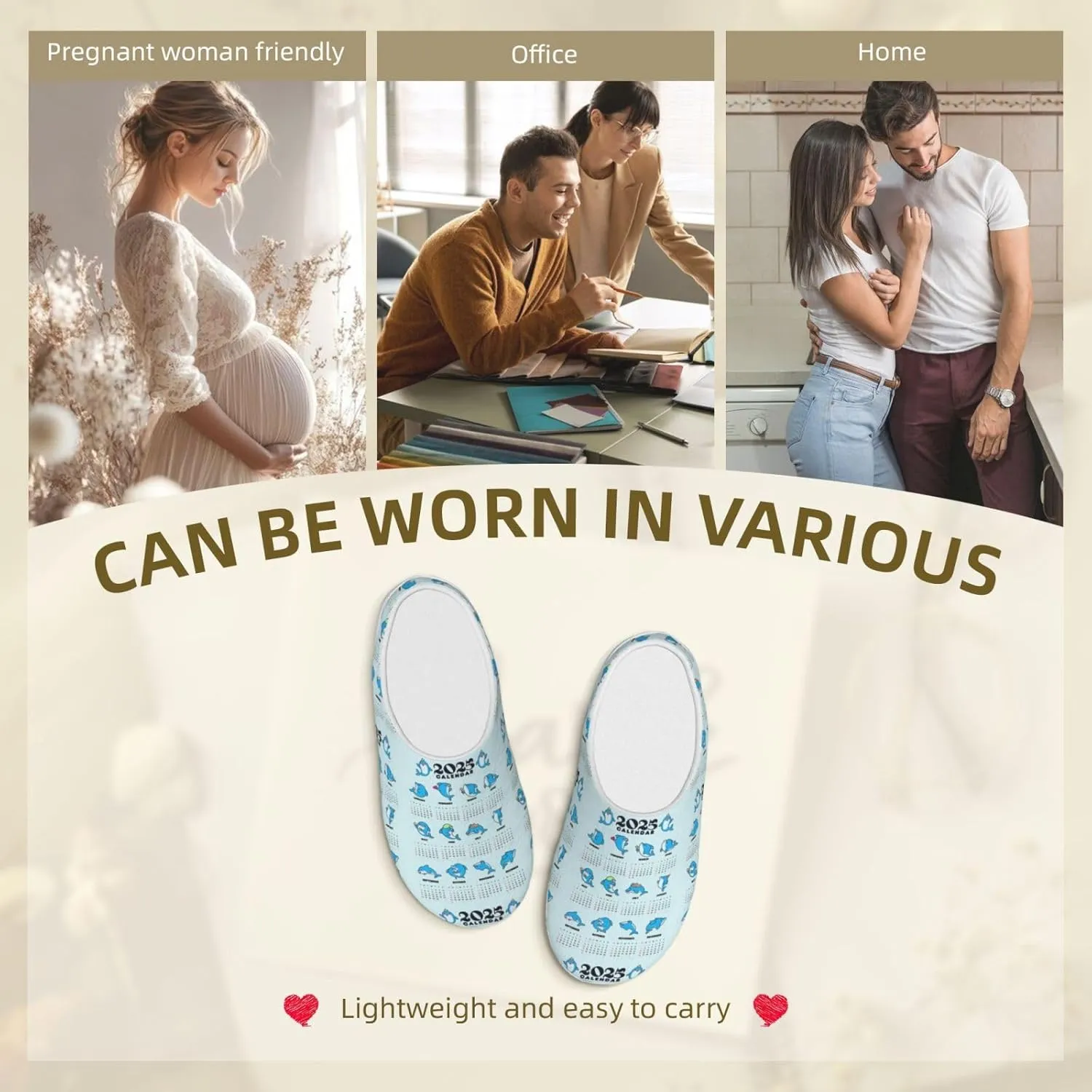 Unisex Warm Slippers Non-Slip Winter Fluffy Slippers Slip-On Plush Slippers Bedroom Slippers House Shoes For Men Women
