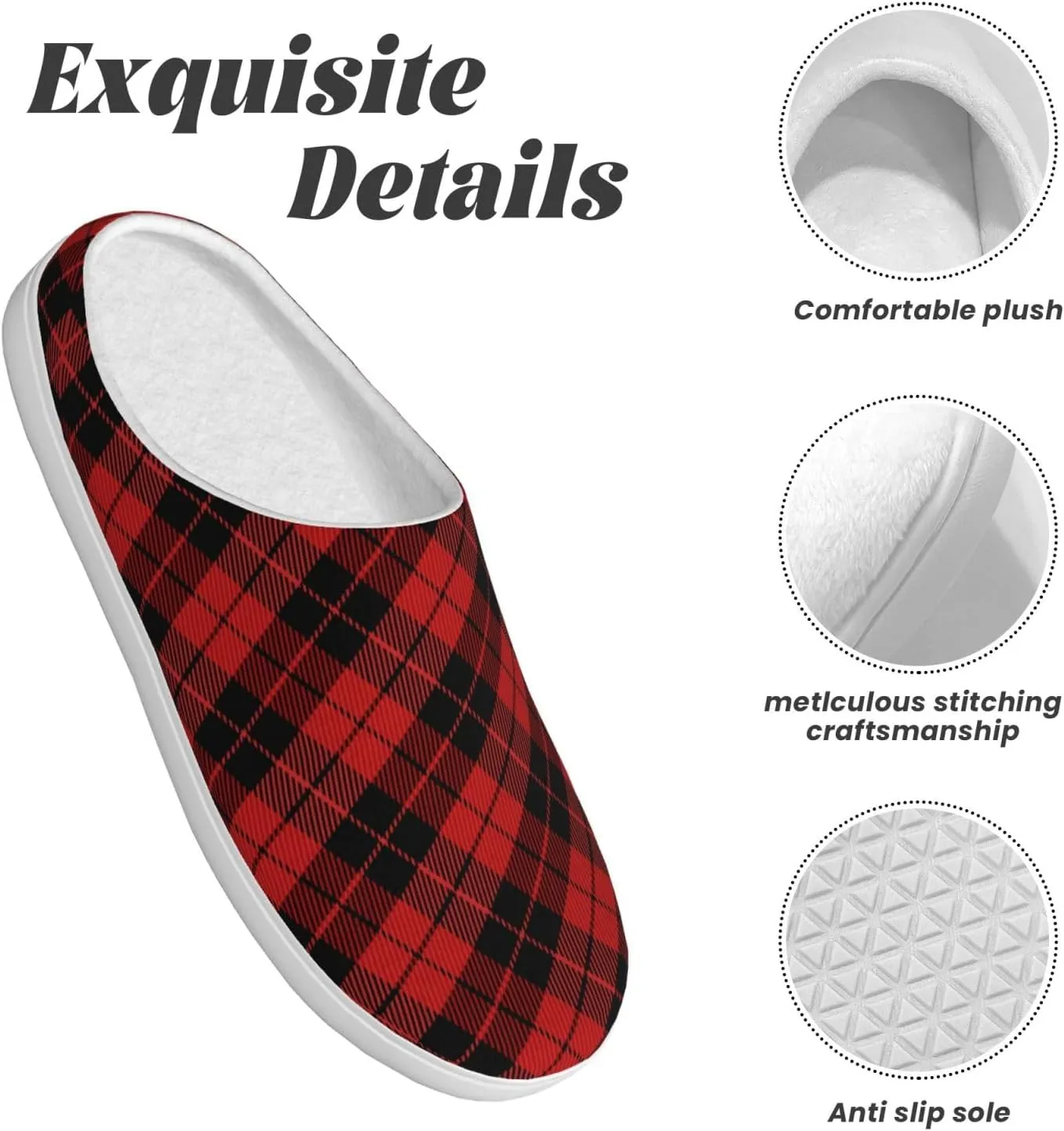 Unisex Warm Slippers Non-Slip Winter Fluffy Slippers Slip-On Plush Slippers Bedroom Slippers House Shoes For Men Women