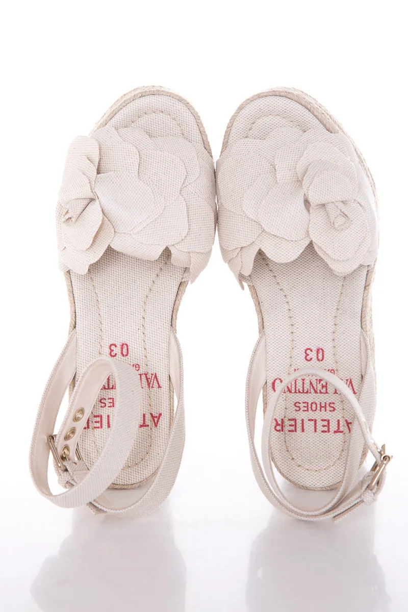 Valentino Atelier Woven Flower Espadrille Wedge SZ 36.5